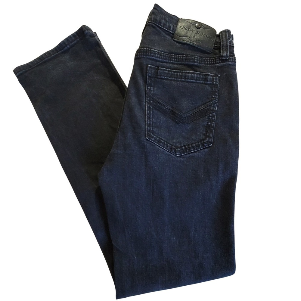 Cody James Slim Fit Jeans Mens 30W x 32L Black Denim Stretch Western Durable